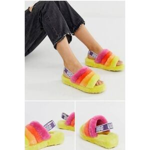 UGG Fluff Yeah Slippers - Rainbow Yellow